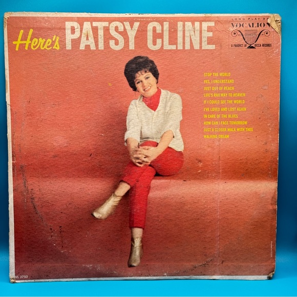 🎶 Patsy Cline "Here's Patsy Cline" Vinyl Record LP Vocalion VL 3753 Tested Play - Picture 1 of 9